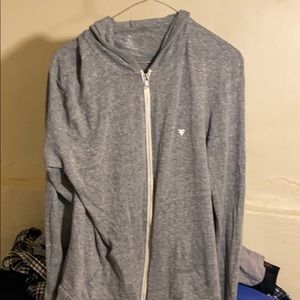 Thin gray zip-up